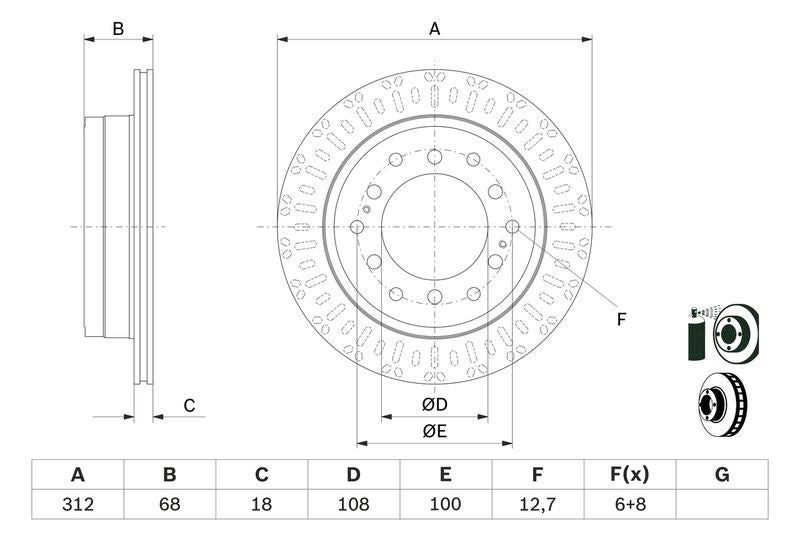 Bosch 0986479F07 Brake Disc - 5