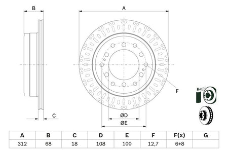 Bosch 0986479F07 Brake Disc - 5