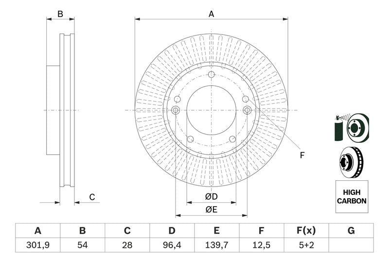 Bosch 0986479F20 Brake Disc - 5