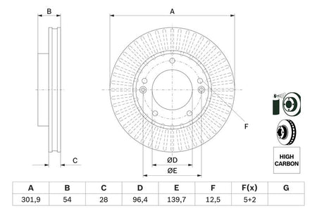 Bosch 0986479F20 Brake Disc - 5