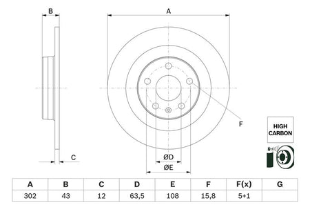 Bosch 0986479F31 Brake Disc - 5
