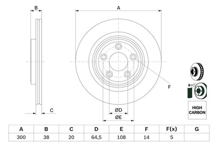 Bosch 0986479F67 Brake Disc - 5