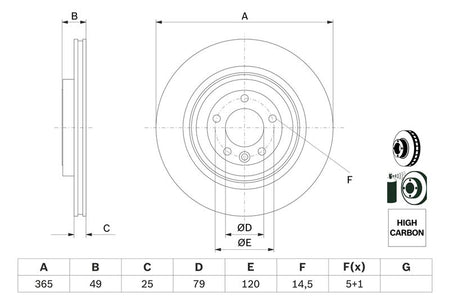 Bosch 0986479F68 Brake Disc - 5