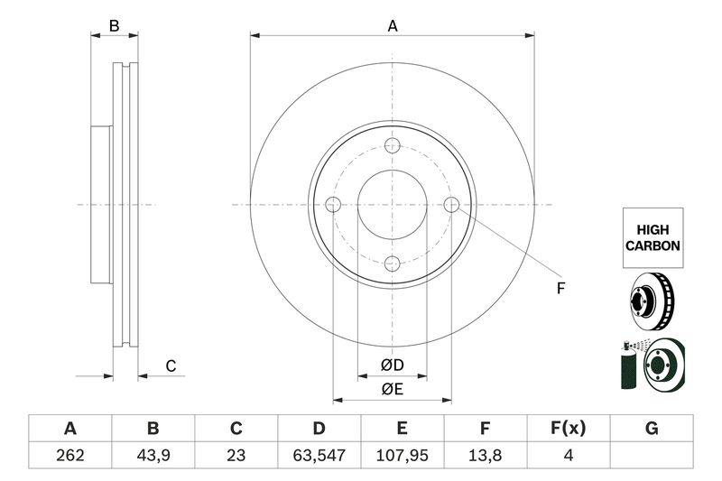 Bosch 0986479F70 Brake Disc - 5