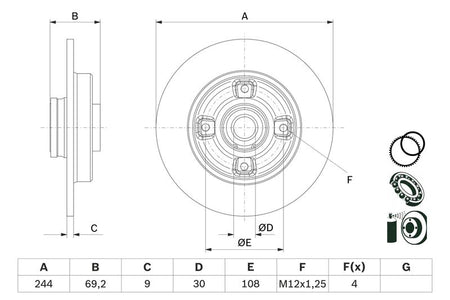 Bosch 0986479F74 Brake Disc - 5