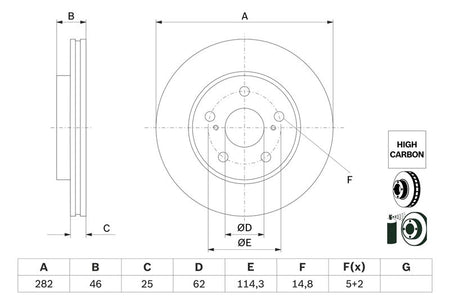 Bosch 0986479F92 Brake Disc - 5