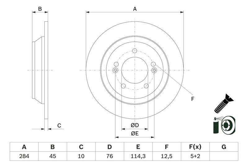 Bosch 0986479G28 Brake Disc - 1
