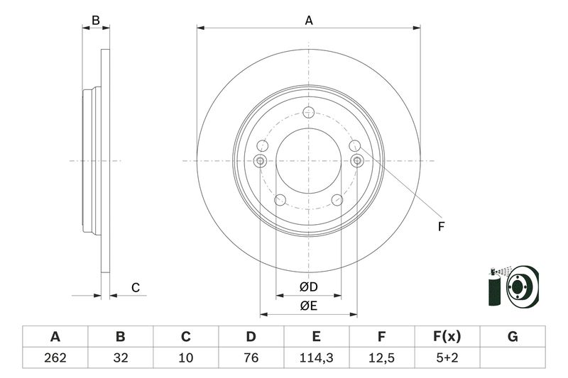 Bosch 0986479G29 Brake Disc - 1