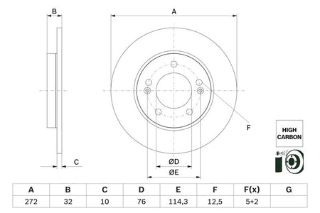 Bosch 0986479G30 Brake Disc - 5