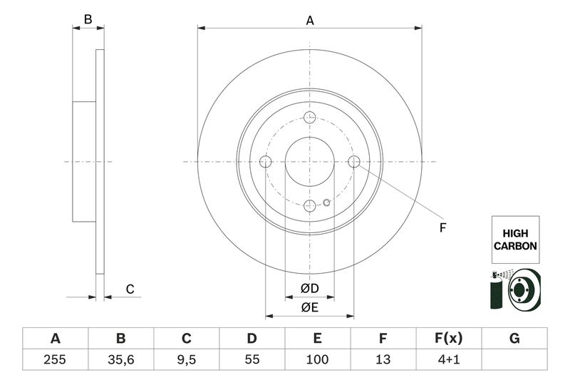 Bosch 0986479G72 Brake Disc - 1