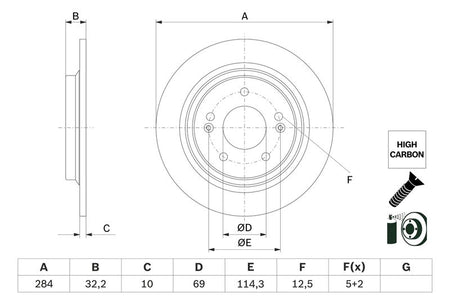 Bosch 0986479G77 Brake Disc - 5