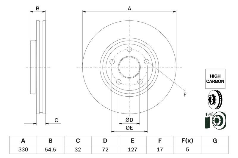 Bosch 0986479G78 Brake Disc - 5