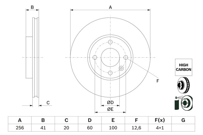 Bosch 0986479G83 Brake Disc - 5