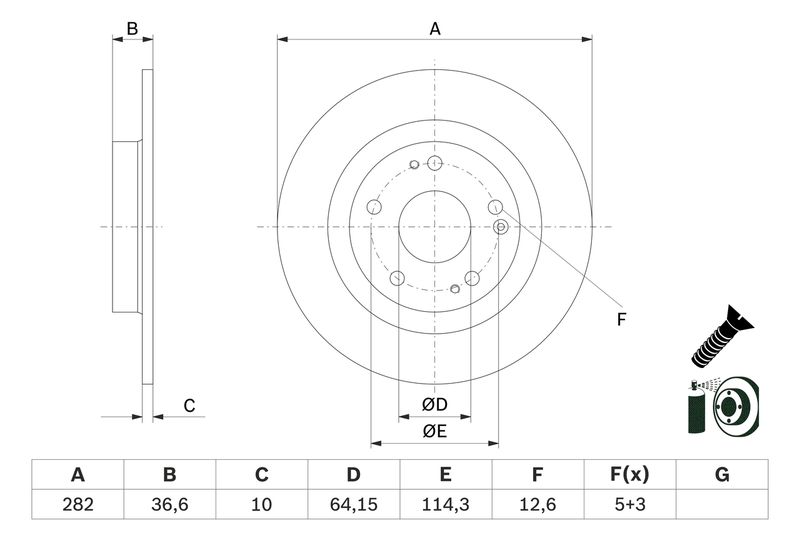 Bosch 0986479G90 Brake Disc - 1