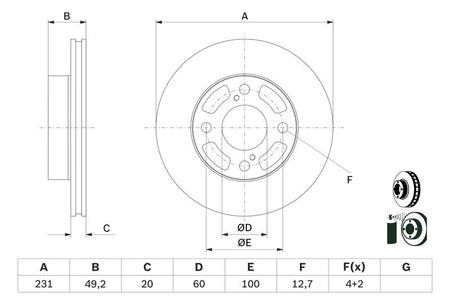 Bosch 0986479G91 Brake Disc - 5