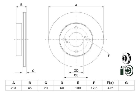 Bosch 0986479G92 Brake Disc - 5