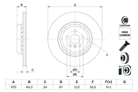 Bosch 0986479G99 Brake Disc - 5