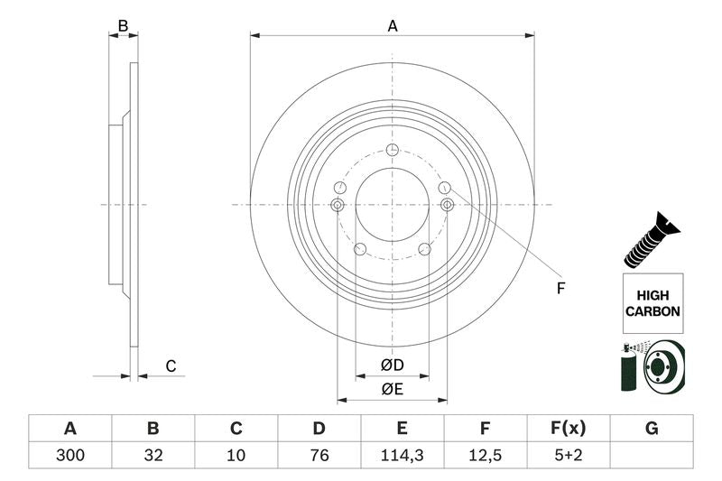 Bosch 0986479H01 Brake Disc - 5