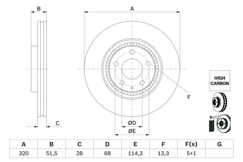 Bosch 0986479H02 Brake Disc - 4