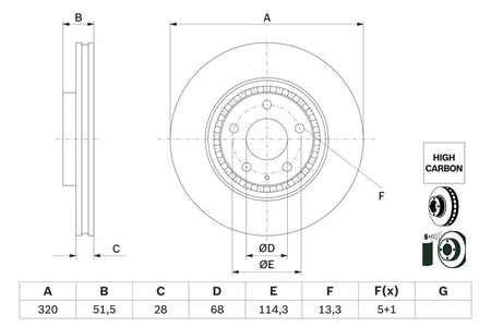 Bosch 0986479H02 Brake Disc - 4