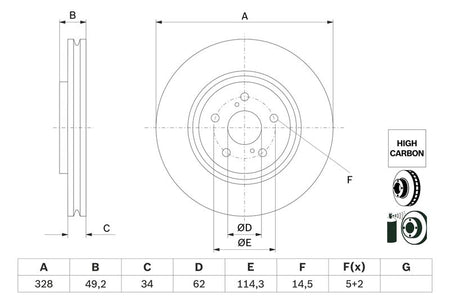 Bosch 0986479H04 Brake Disc - 5