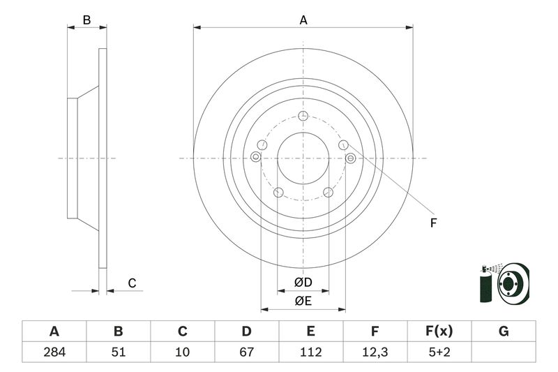 Bosch 0986479H11 Brake Disc - 5