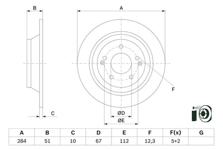 Bosch 0986479H11 Brake Disc - 5