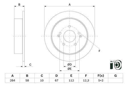 Bosch 0986479H16 Brake Disc - 5