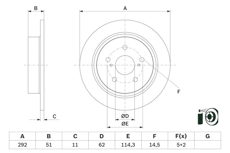 Bosch 0986479H27 Brake Disc - 5
