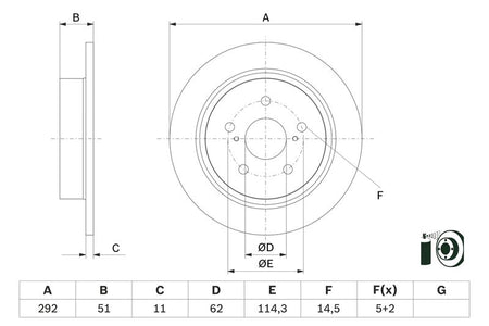 Bosch 0986479H27 Brake Disc - 5