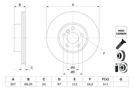 Bosch 0986479H33 Brake Disc - 5