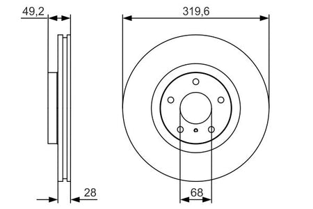 Bosch 0986479R22 Brake Disc - 5