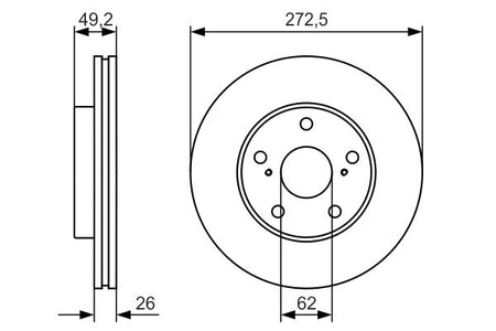 Bosch 0986479R45 Brake Disc - 5
