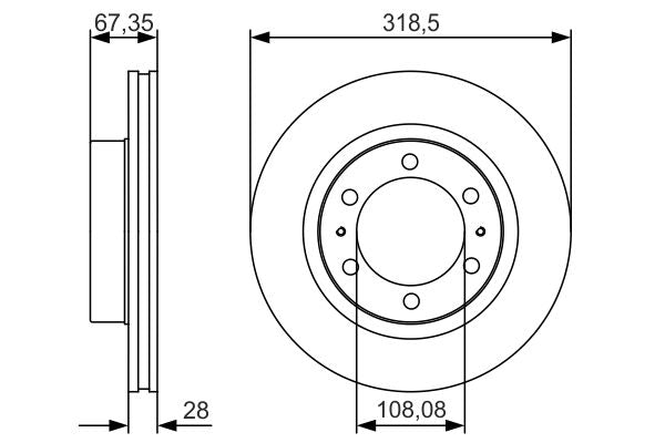 Bosch 0986479R46 Brake Disc - 5