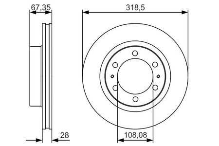 Bosch 0986479R46 Brake Disc - 5