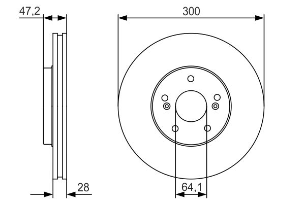 Bosch 0986479R47 Brake Disc - 5