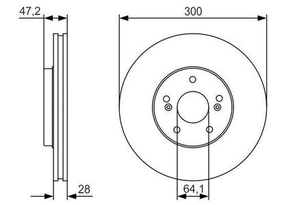 Bosch 0986479R47 Brake Disc - 5