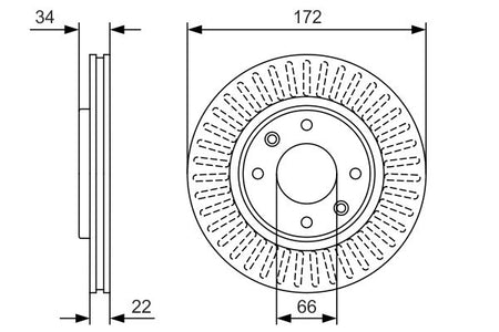 Bosch 0986479R63 Brake Disc - 5