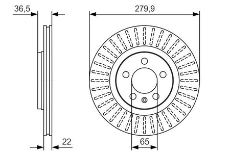Bosch 0986479R68 Brake Disc - 5