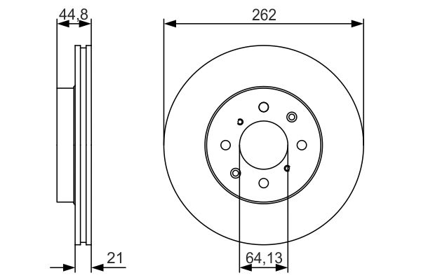 Bosch 0986479R80 Brake Disc - 5