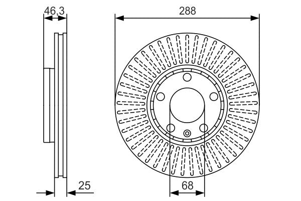 Bosch 0986479R82 Brake Disc - 5