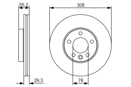 Bosch 0986479R84 Brake Disc - 5