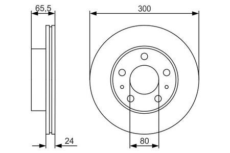 Bosch 0986479R86 Brake Disc - 5