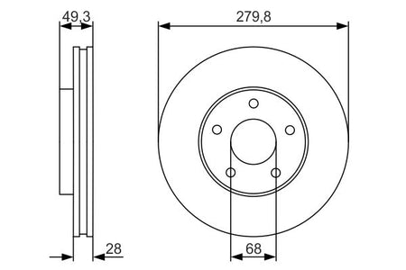 Bosch 0986479R90 Brake Disc - 5