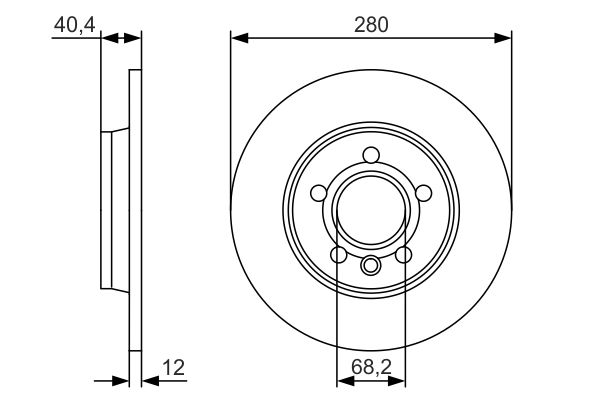 Bosch 0986479R91 Brake Disc - 5