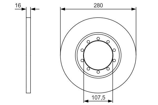 Bosch 0986479R92 Brake Disc - 5
