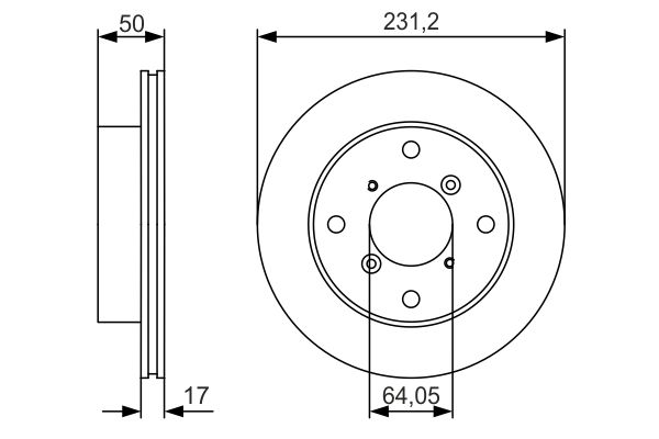 Bosch 0986479R96 Brake Disc - 5