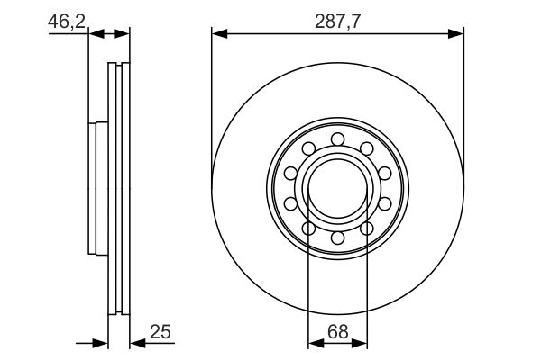 Bosch 0986479S19 Brake Disc - 5