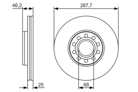 Bosch 0986479S19 Brake Disc - 5