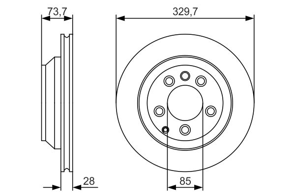 Bosch 0986479S20 Brake Disc - 5